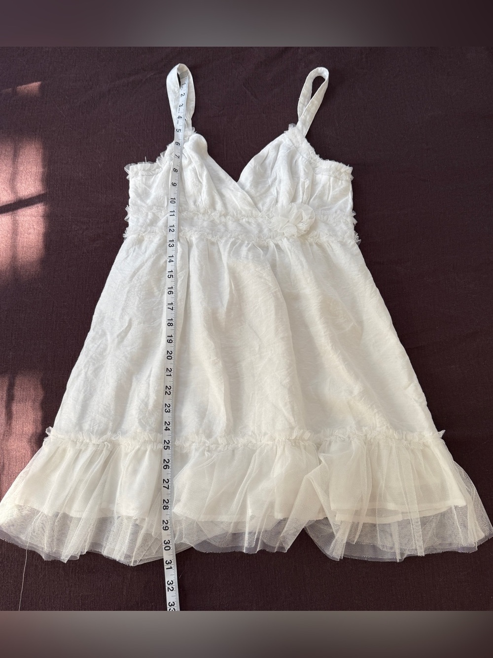 Y2K Mine White Babydoll Mini Dress Tulle Coquette Fairycore M - Picture 7 of 11